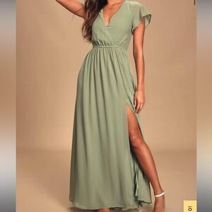 Lulus Sage green maxi dress